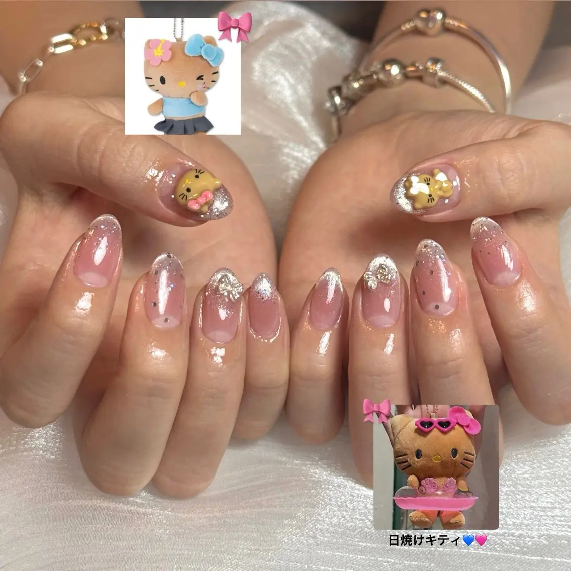 ネイル チークネイル ドット キラキラネイル マグネットネイル ハンドネイル ハンドケア Amy Nailのネイルデザイン