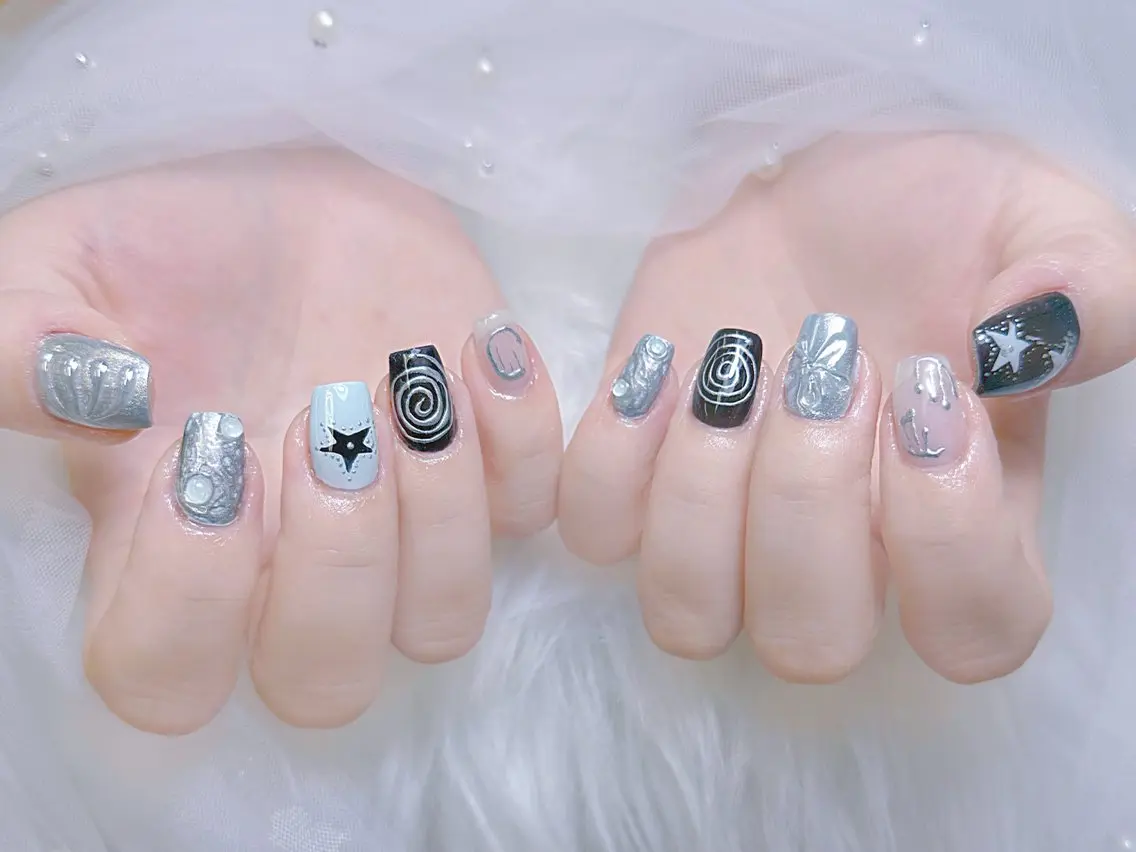 ネイル チークネイル 長さ出し フラッシュネイル フレンチネイル グラデーション ハンドネイル AN NAIL 高田馬場のネイルデザイン