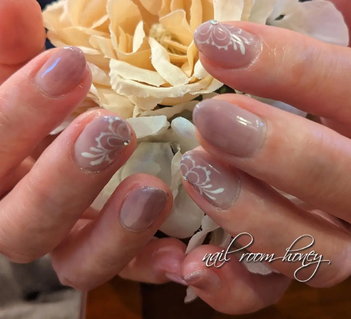 ネイル アートネイル グラデーション パープル nail room  honeyのネイルデザイン