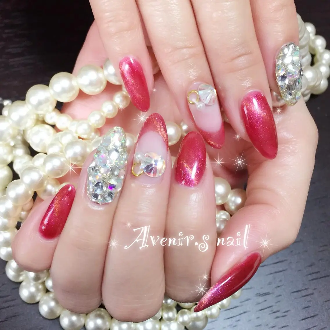ネイル ジェルネイル マグネットネイル ストーンネイル Home Salon Avenir.のネイルデザイン