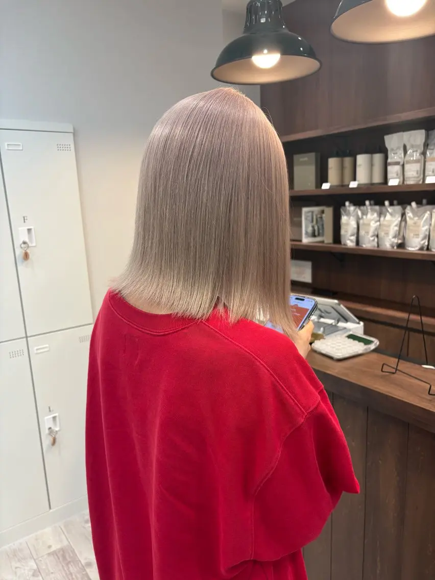 カラー ヘアカラー まろみ暖色×ボブ ×chia🕯のヘアスタイル