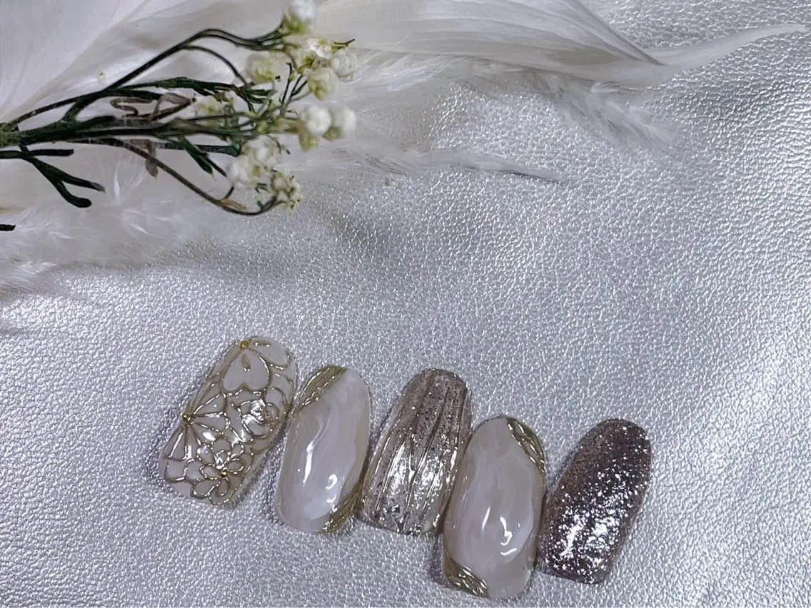 ネイル 成人式 ジェルネイル 韓国ネイル メンズネイル パラジェル kiki nail &brow二子玉川のネイルデザイン