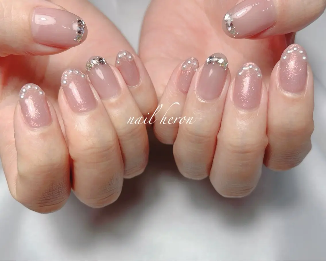 ネイル ストーンネイル ハンドネイル saki_ nail heronのネイルデザイン