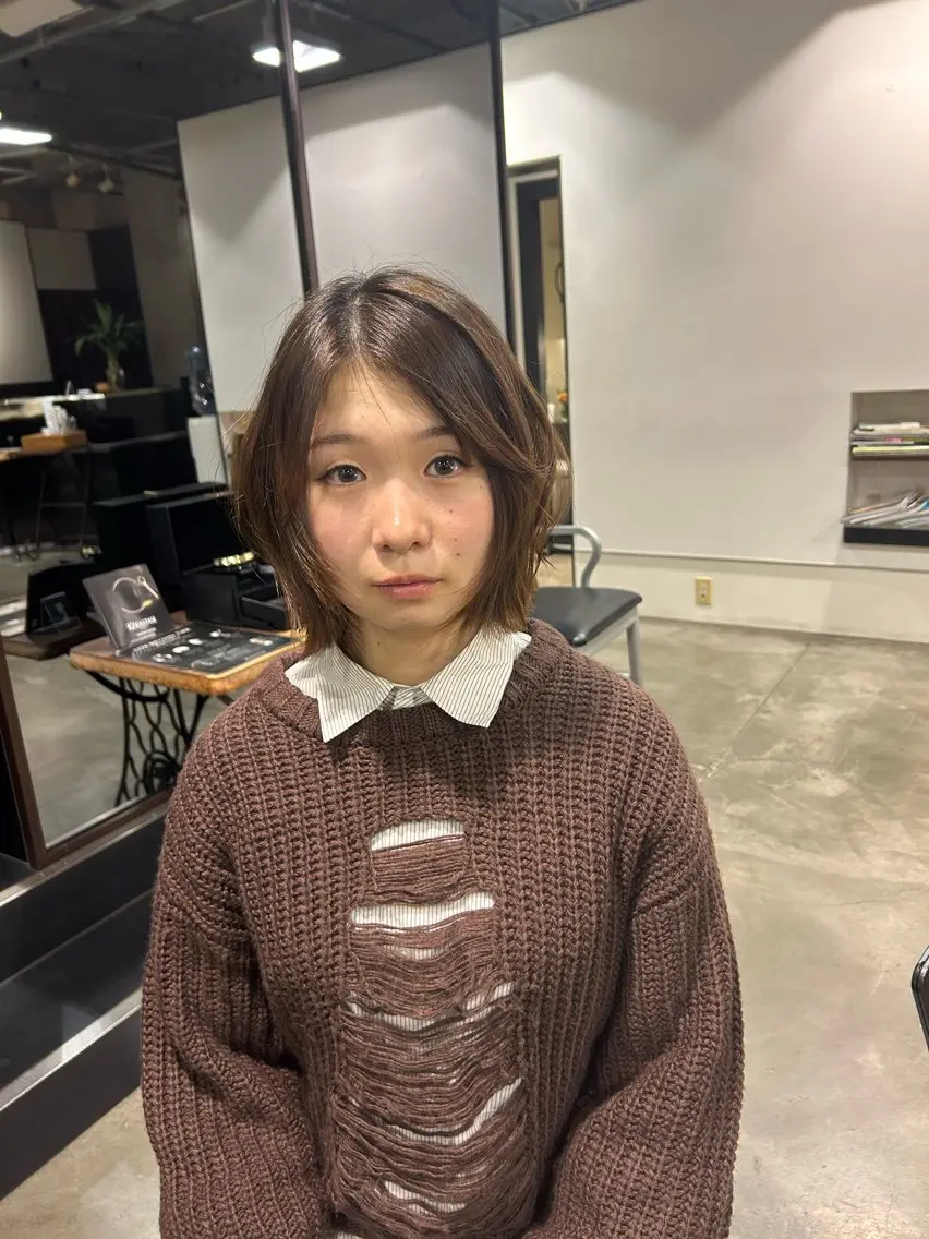 ショート ボブレイヤー ボブ レイヤーカット レイヤー✨パーマ 🌙 nanacoのヘアスタイル