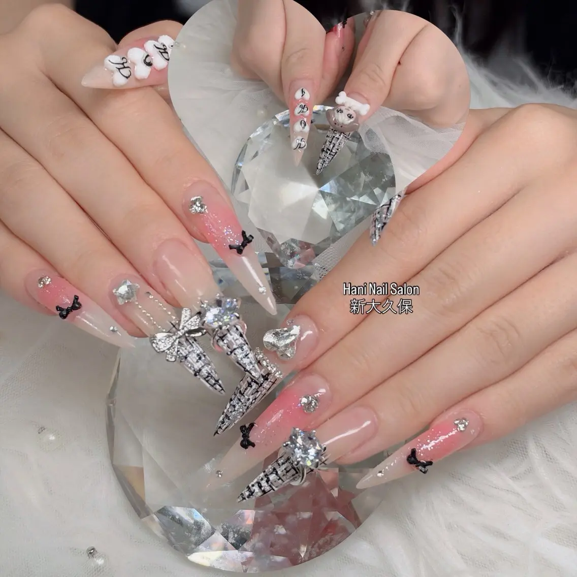 ネイル フットネイル フレンチネイル グラデーション 韓国ネイル ロングネイル ハンドネイル Hani Nail Salonのネイルデザイン