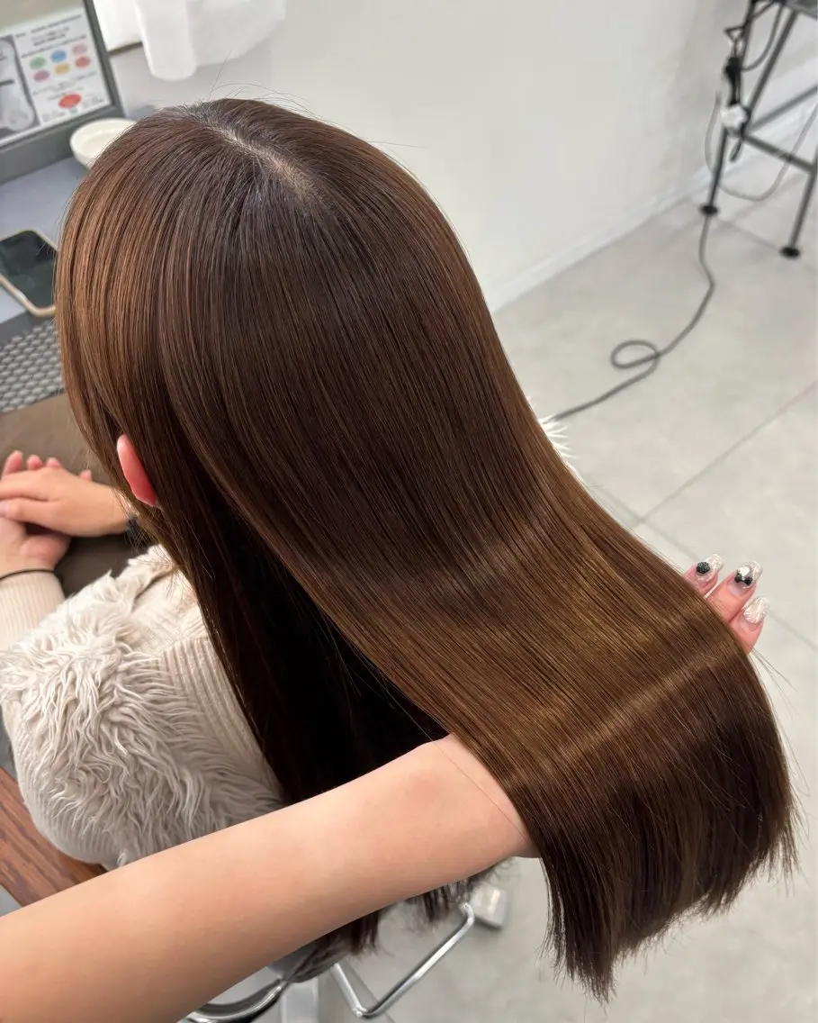 ロング カット ヘアカラー 縮毛矯正 トリートメント 髪質改善特化🫧韓国 🇰🇷amiruのヘアスタイル