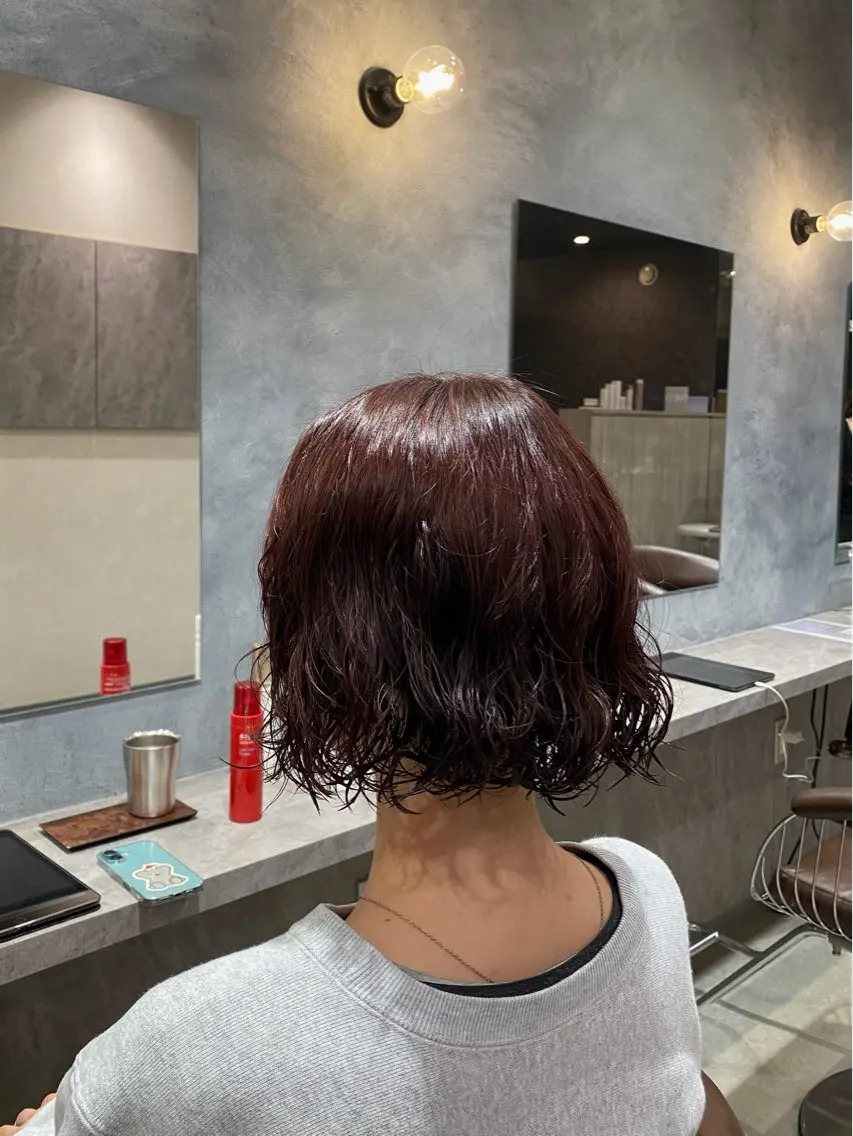 パーマ ボブ 小西 由季乃のヘアスタイル