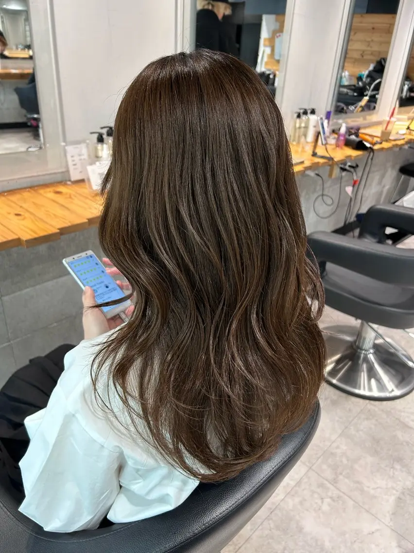 ロング ヘアカラー トリートメント ヘッドスパ レイヤーStyle 🪽菜々実のヘアスタイル