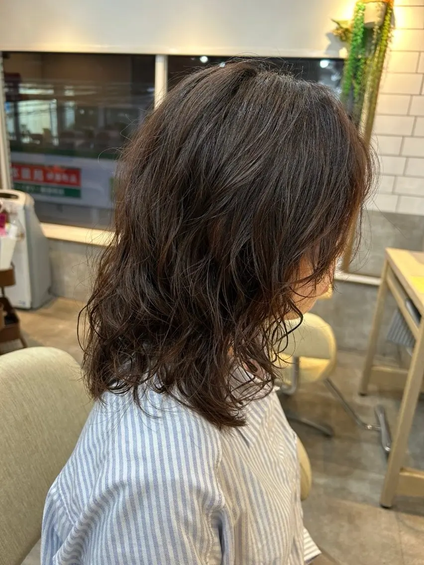 ミディアム パーマ すなが/ハイライト モデル募集中のヘアスタイル
