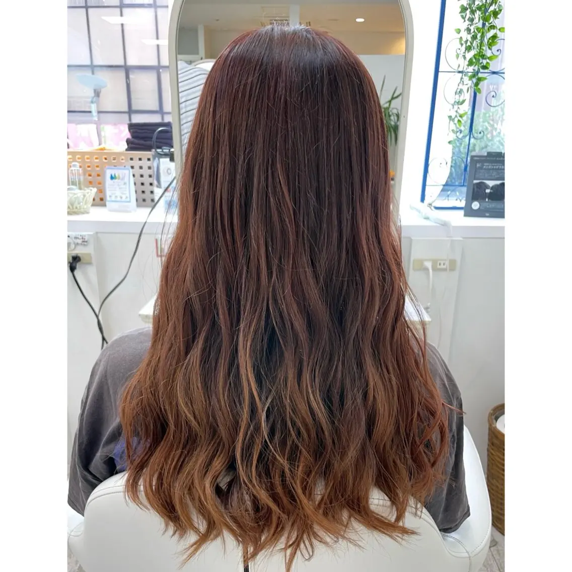 ロング カラー ヘアアレンジ ブラウンカラー レッドカラー レッドブラウン 町田 あみのヘアスタイル