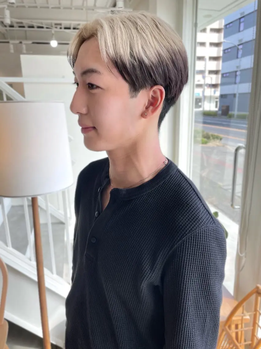 カラー メンズ ヘアカラー 林 千聖のヘアスタイル