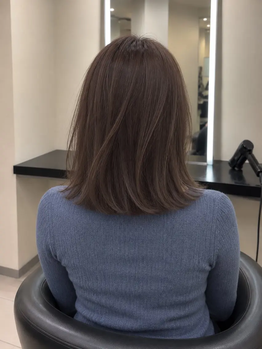 ミディアム カラー ブラウンカラー トリートメント 🌈ウルトワ水素 髪質改善naru🌈のヘアスタイル