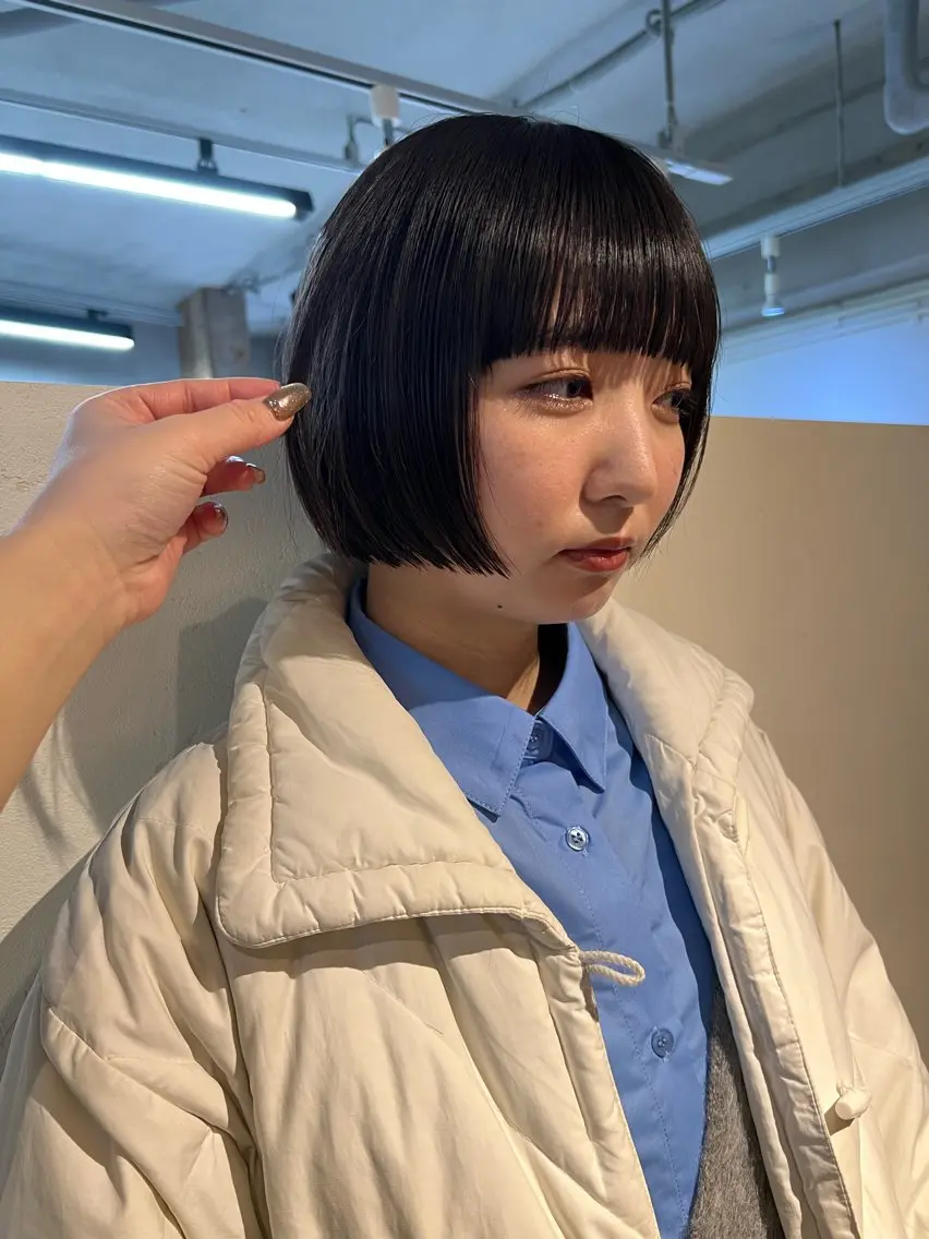 前髪カット+カラー+2step トリートメントの写真