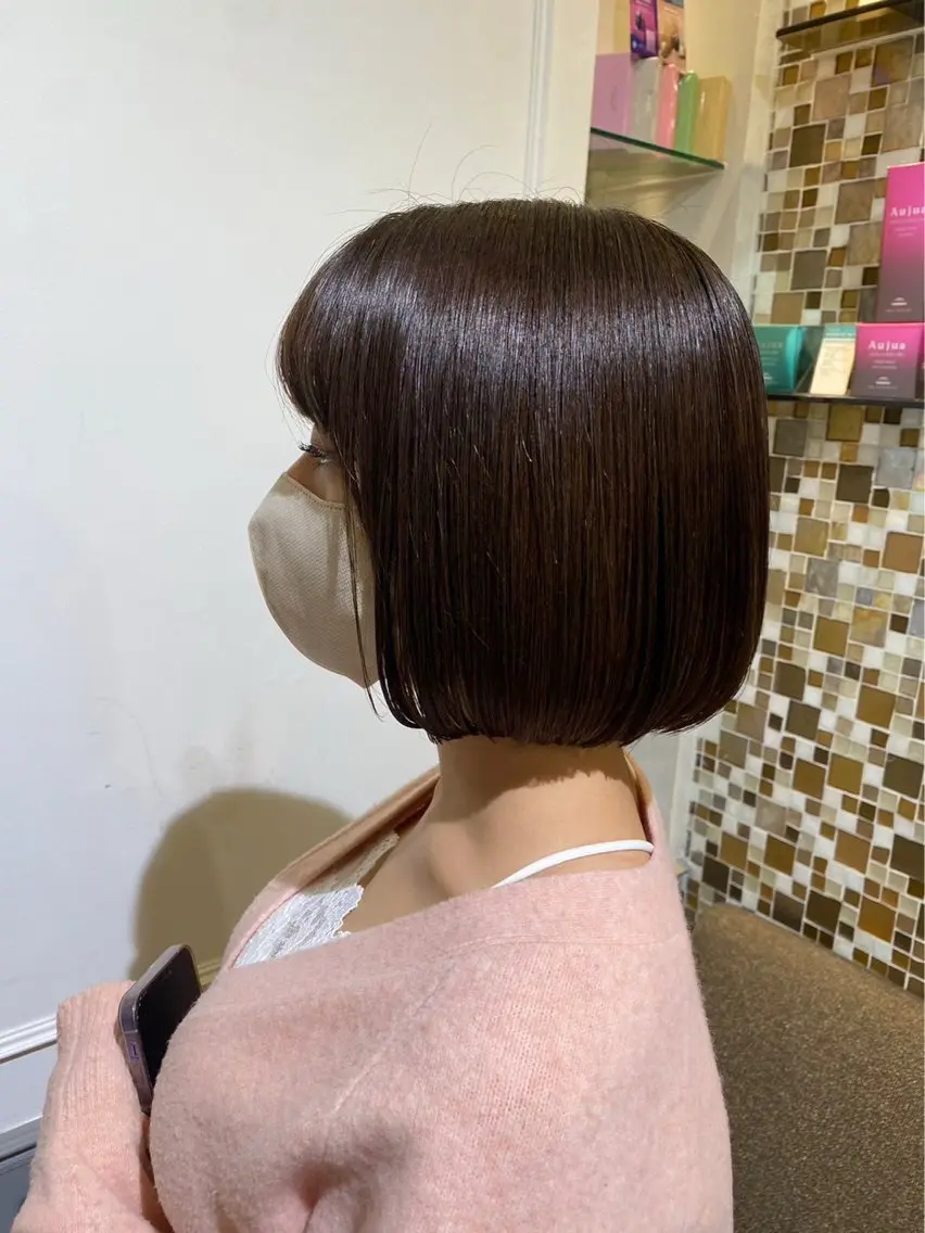ショート カラー ブラウンカラー ショコラブラウン ボブ 菊地 翔太のヘアスタイル