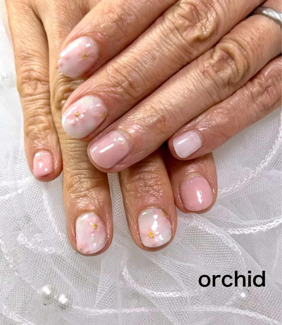 ネイル ハンドネイル orchid ♡オーキッドのネイルデザイン