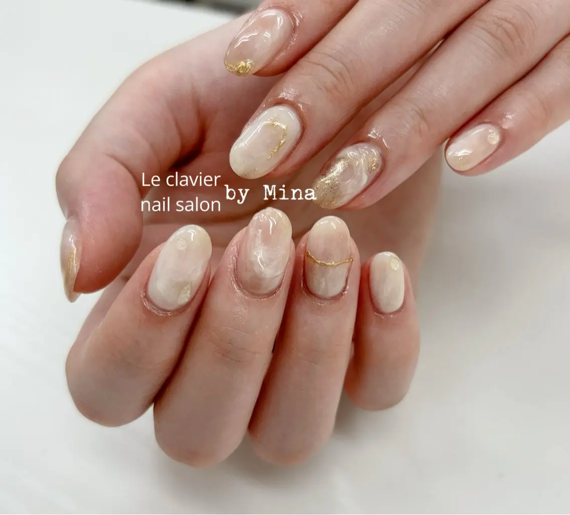 ネイル アートネイル 長さ出し ジェルネイル パラジェル スカルプネイル Mina Nailのネイルデザイン