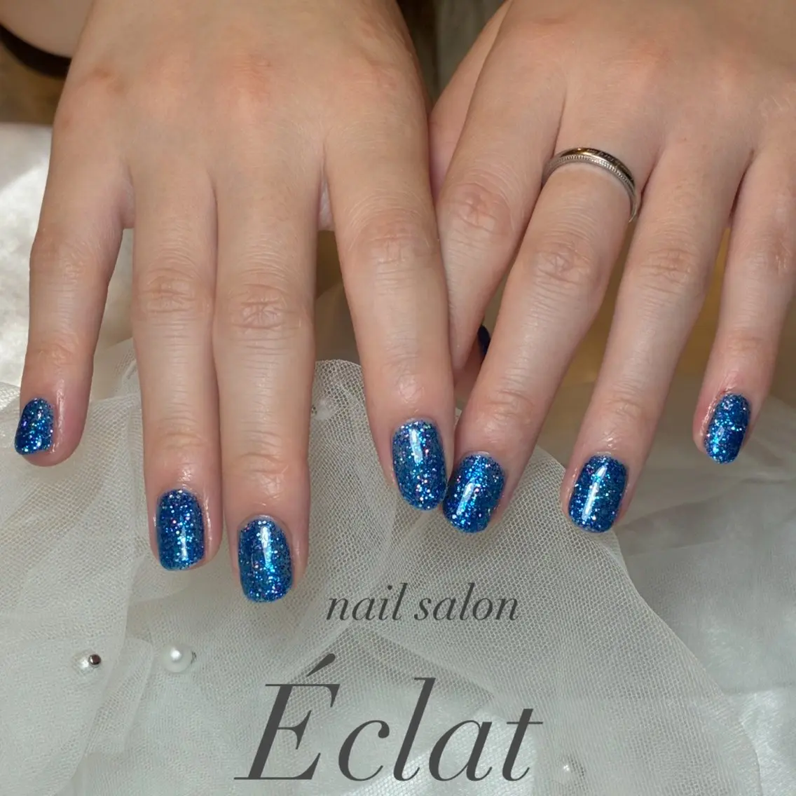 ネイル ラメ(グリッター) ワンカラーネイル ハンドネイル nail salon Éclatのネイルデザイン