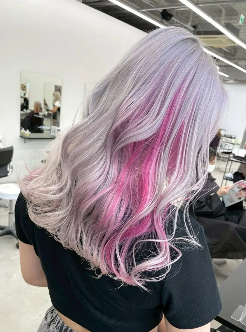 セミロング カラー ヘアカラー トリートメント はづき/ハイトーン /名古屋栄/ギャルのヘアスタイル