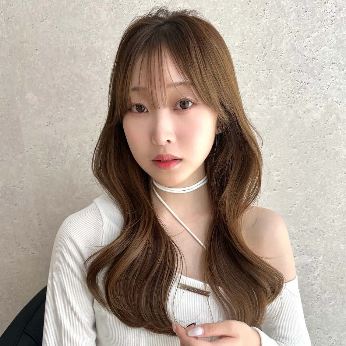 ロング カラー アッシュ ベージュカラー レイヤーカット 🤍韓国ヘア特化 🤍力丸🤍のヘアスタイル