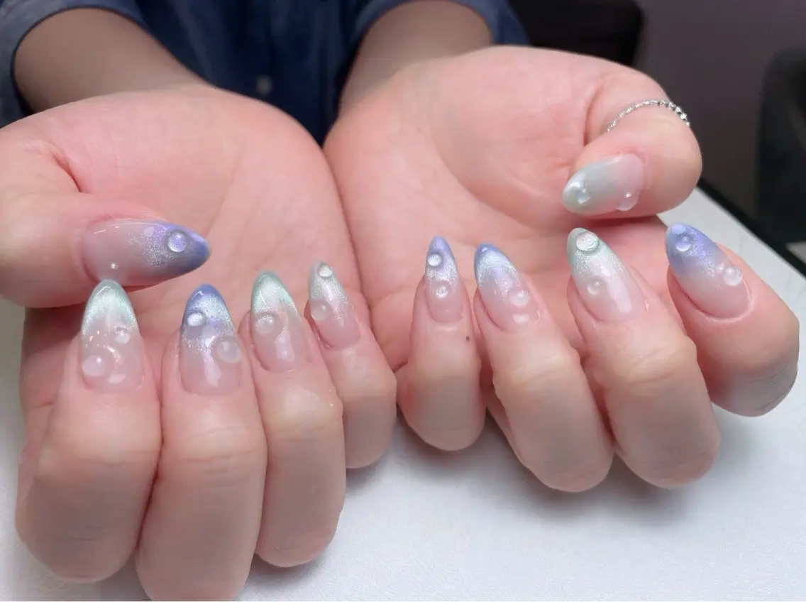 ネイル アートネイル 長さ出し フレンチネイル ジェルネイル ガーリー 中野駅から2分 MEO NAILのネイルデザイン
