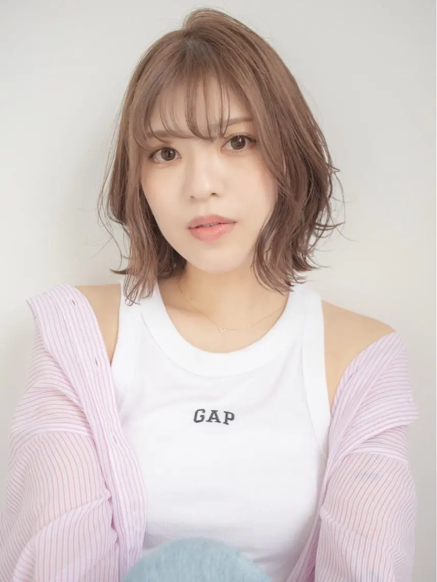 ショート カラー 切りっぱなしボブ ベージュカラー ヘーゼル ボブ カット ヘアカラー トリートメント レイヤー/大人メンズ パーマ🌀 平島拓也のヘアスタイル