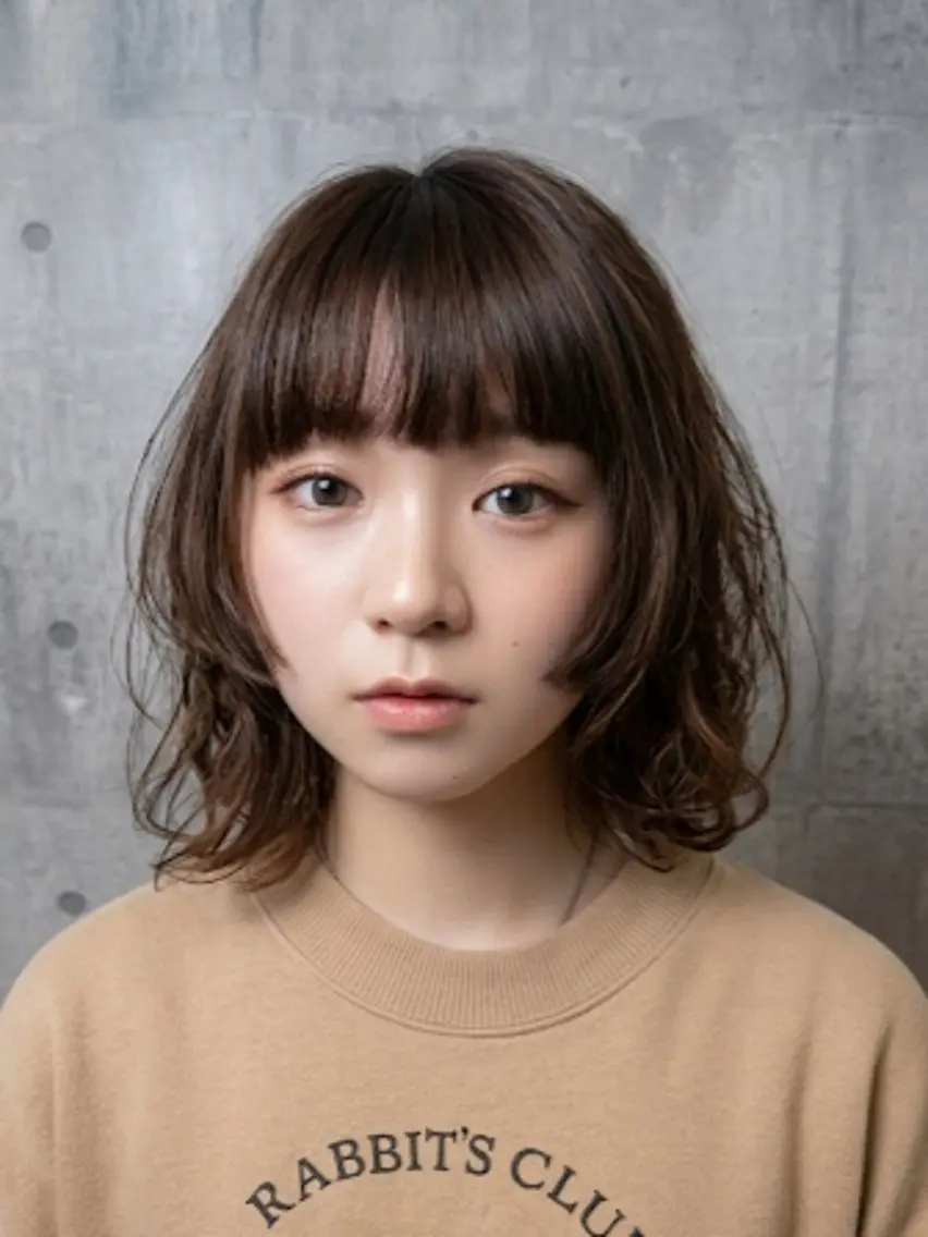 ミディアム パーマ ミディアムパーマ 姫カット カット パーマ トリートメント terra✂️川嶋 大輔のヘアスタイル