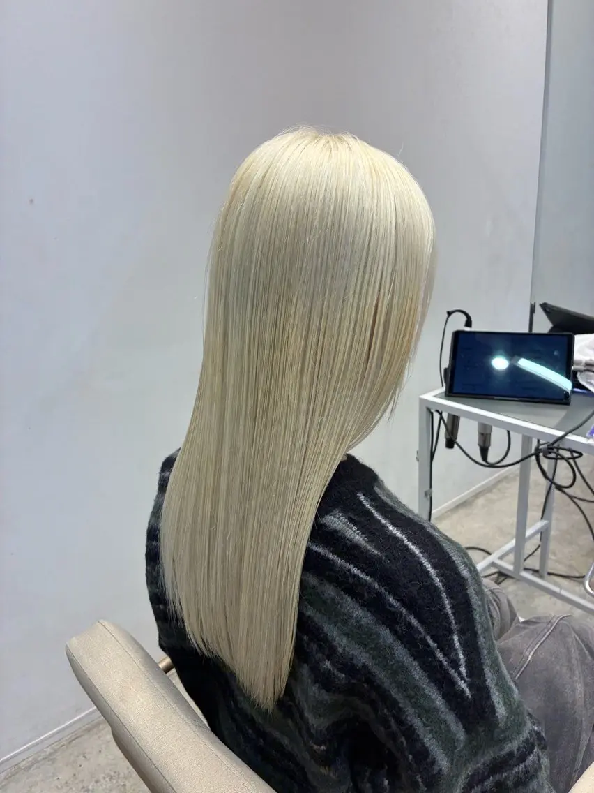 ロング 伸ばしかけ 縮毛矯正 透明感カラー/オリー ブカラー/畠山大のヘアスタイル
