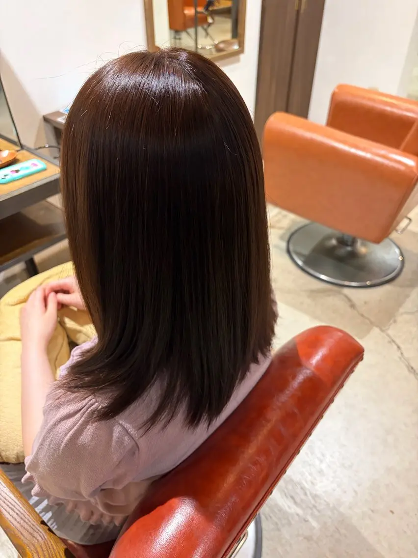 ミディアム カラー ヘアカラー トリートメント 透明感カラー🩵/ 烏丸御池/小島雄太のヘアスタイル