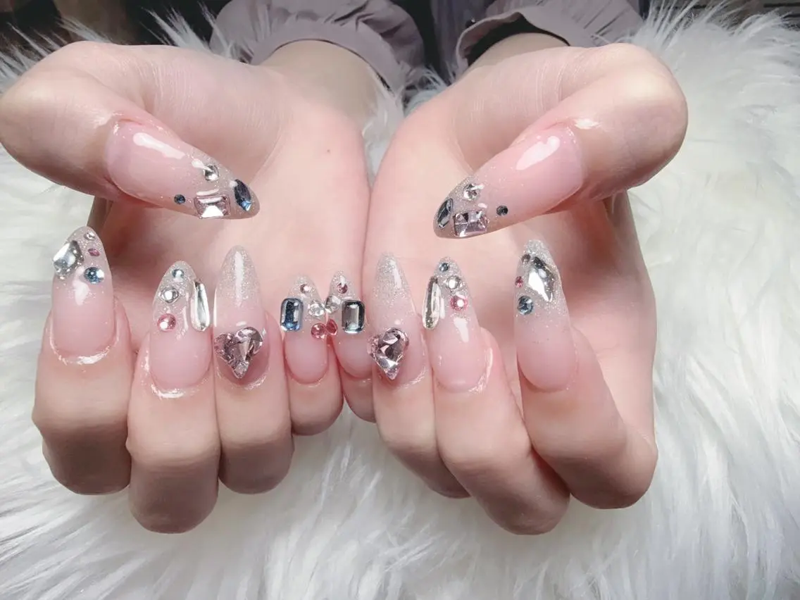 ネイル 成人式 フットネイル ジェルネイル マグネットネイル 大理石ネイル(マーブル) ハンドネイル K.bi_nail ネイル長さ出し専門店のネイルデザイン
