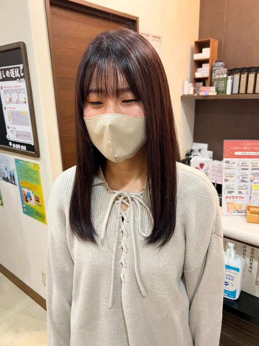 セミロング カラー ブラウンカラー 透明感カラー ラベンダーカラー ラベンダーブラウン 森川愛奈 /カットモデル募集中のヘアスタイル