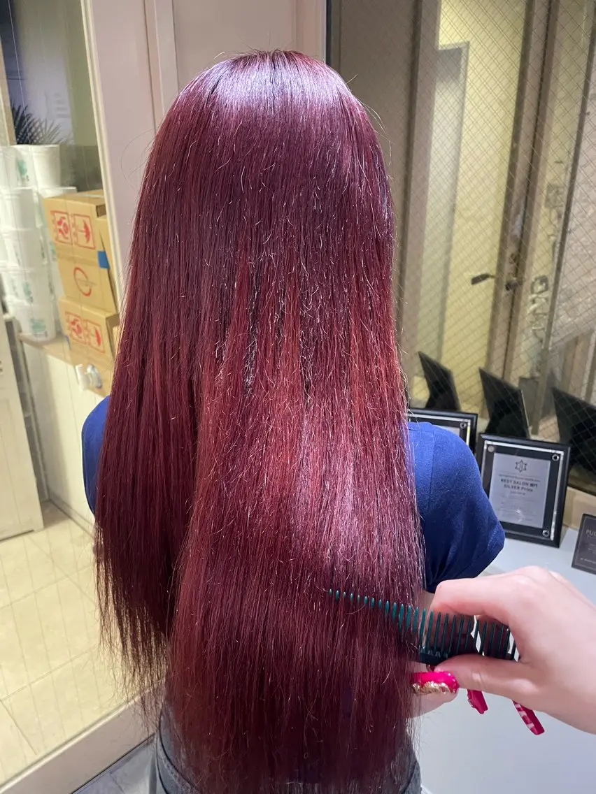 ロング エクステ ハイトーンカラーエク ステ🌺RENA🌺のヘアスタイル