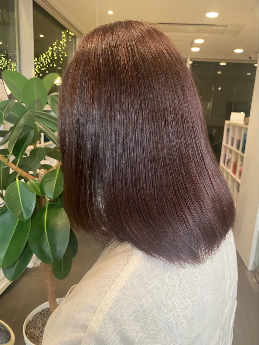 ミディアム カラー ベージュカラー 透明感カラー ピンクカラー ピンクベージュ 🎧ayaka/ボブ /透明感カラー🩵のヘアスタイル