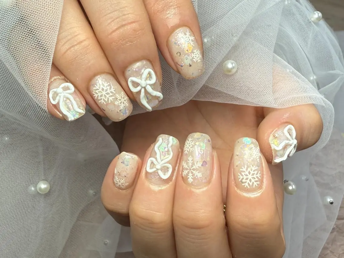 ネイル リボン ハンドネイル ToliyDeliy Nail Salonのネイルデザイン