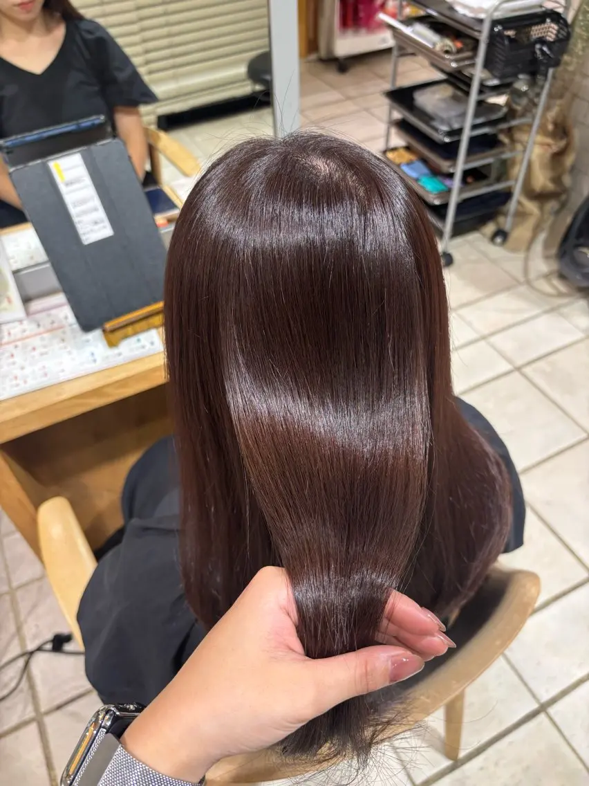 ミディアム カラー ブラウンカラー 透明感カラー ヘアカラー トリートメント 倉木 優羽のヘアスタイル