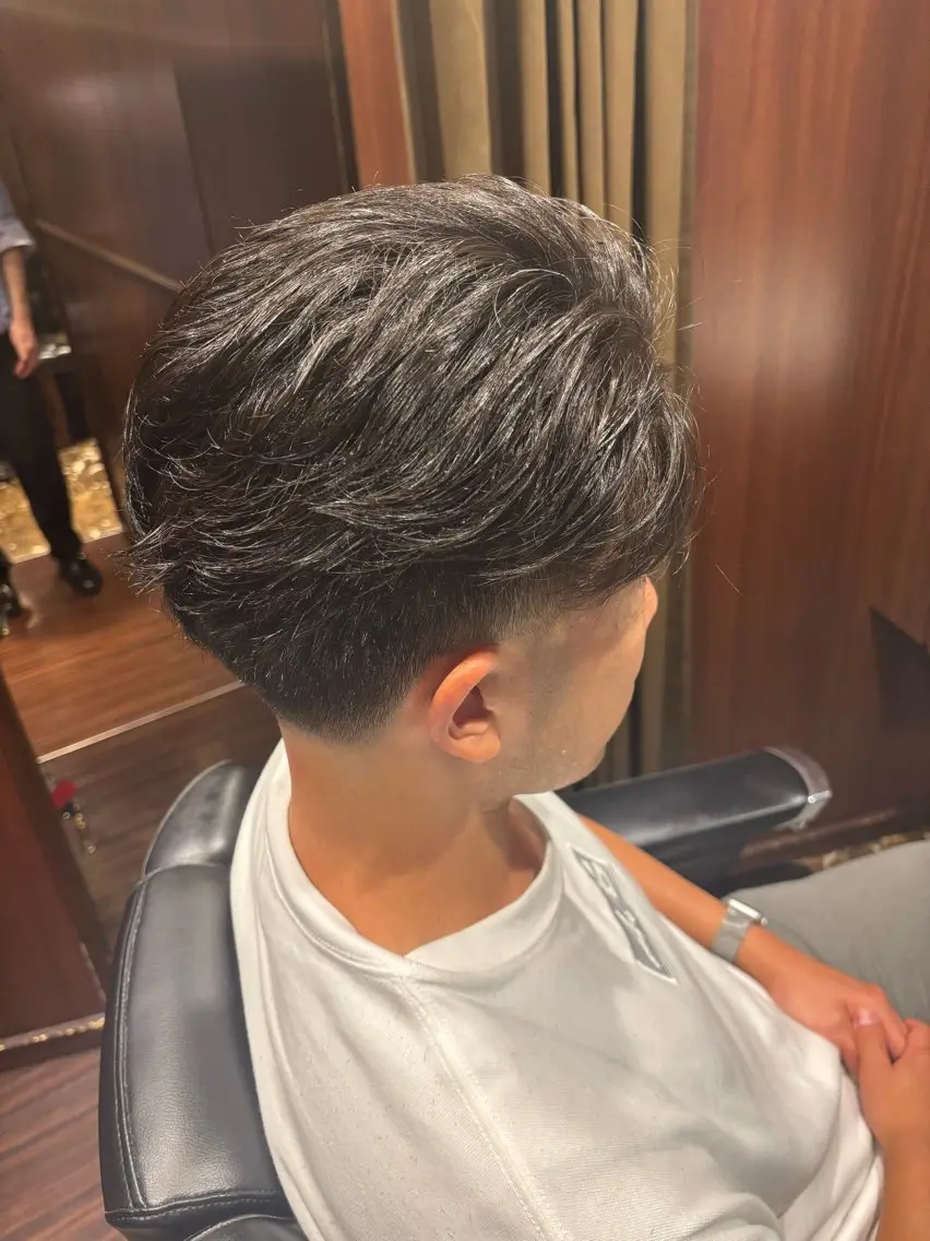 ミディアム メンズ カット 小松 美雄のヘアスタイル