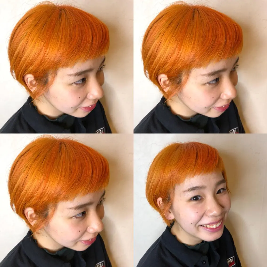 ショート カラー ブリーチ オレンジ トリートメント ヘアカラー JILBLAN京都 ショート/ハイライトのヘアスタイル