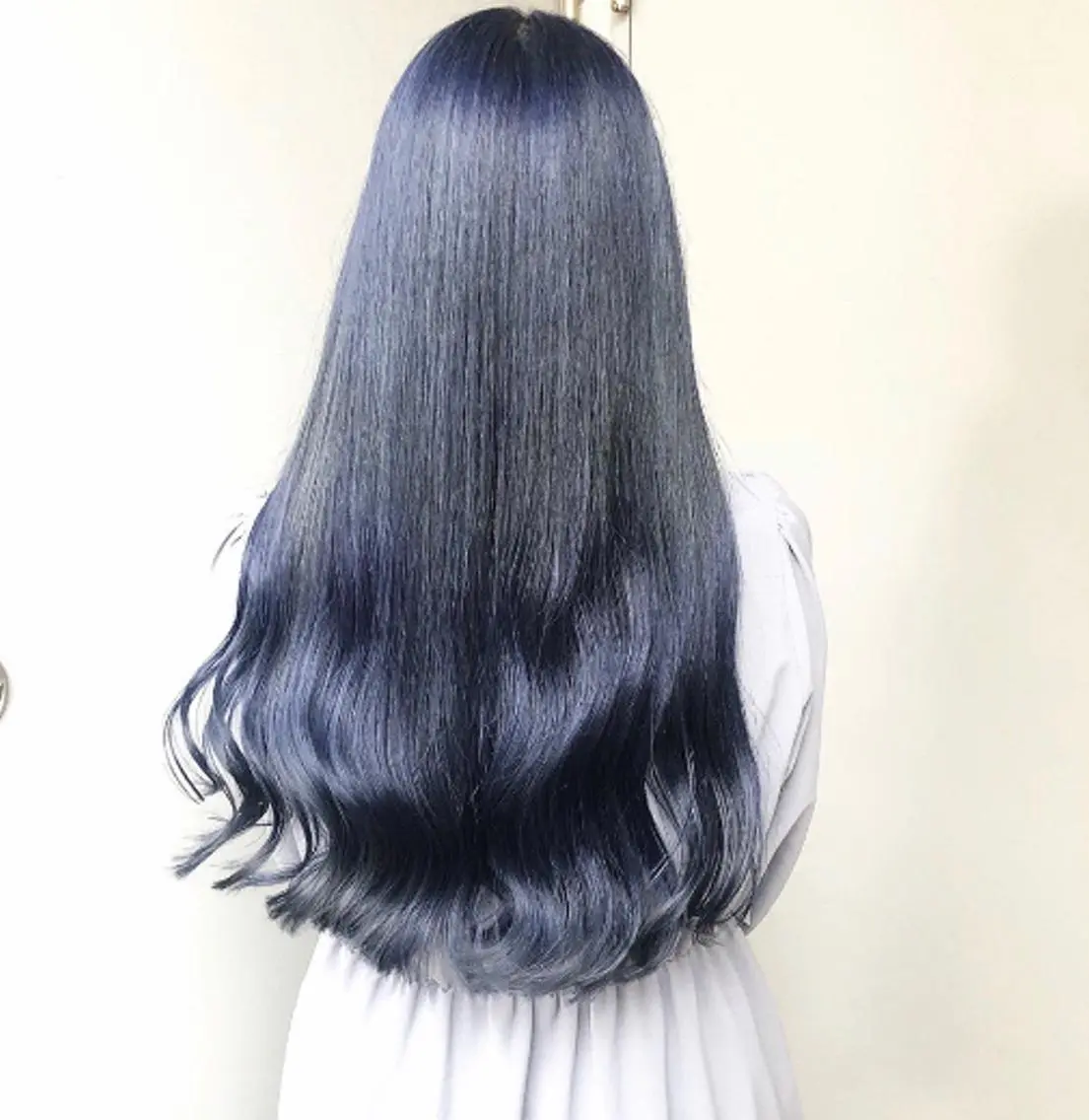 ロング カラー 黒髪 ブルーカラー ブルーブラック ベージュカラー💖 やすひろのヘアスタイル