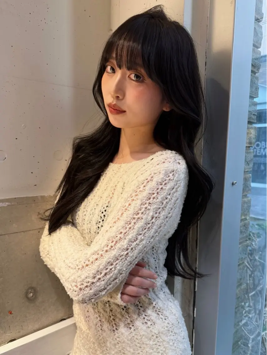 ロング 韓国風ヘア レイヤーカット カット ヘアカラー 蘭々/レイヤーカット /ナチュラルヘアのヘアスタイル