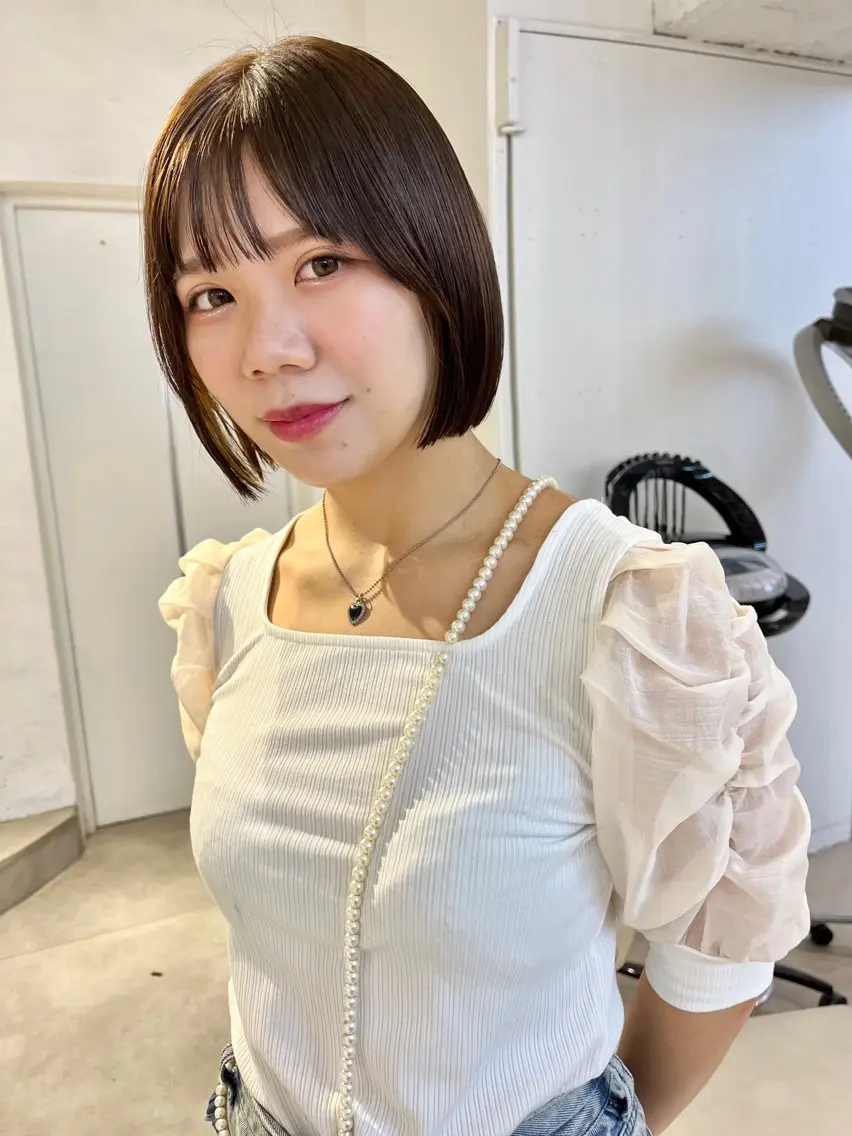 ショート カラー ボブ 顔周りカット/透明感 カラー✂️MEIのヘアスタイル