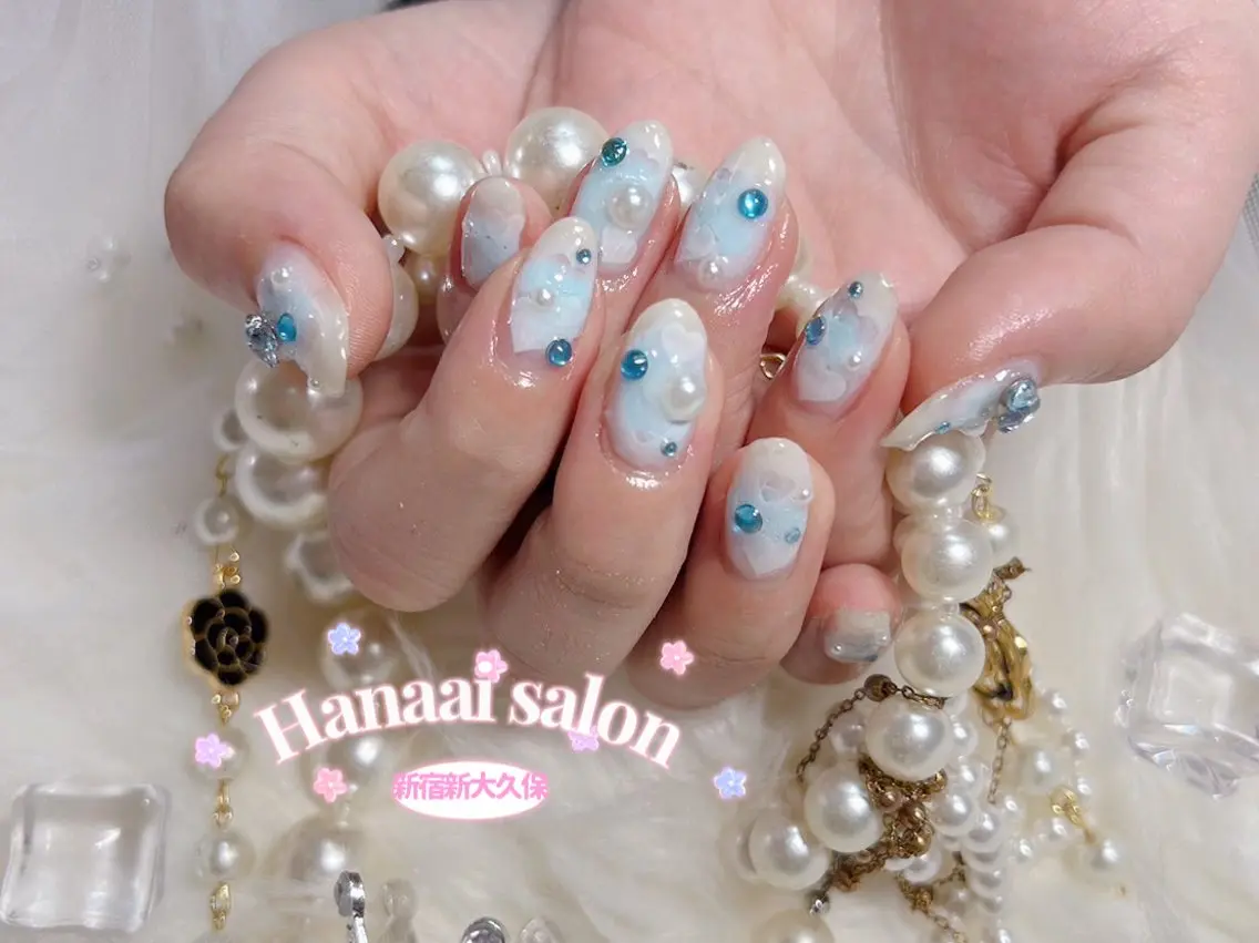 ミディアム ハンドネイル Hanaai salon あまねのネイルデザイン