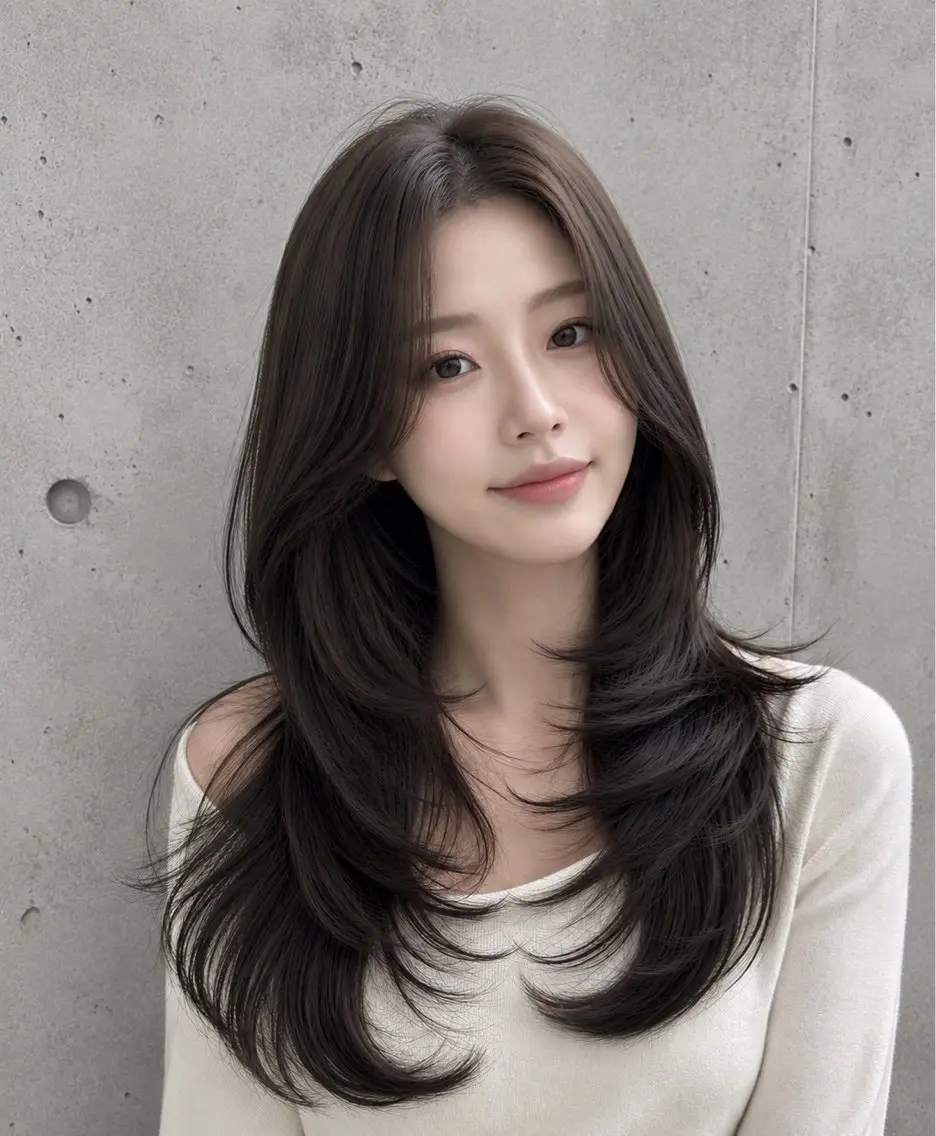 セミロング カラー ヘアアレンジ グレージュ くびれヘア 顔まわりレイヤー ハッシュカット 韓国風ヘア カット ヘアカラー トリートメント 🌫️大人韓国ヘア 🌫️naoyaのヘアスタイル