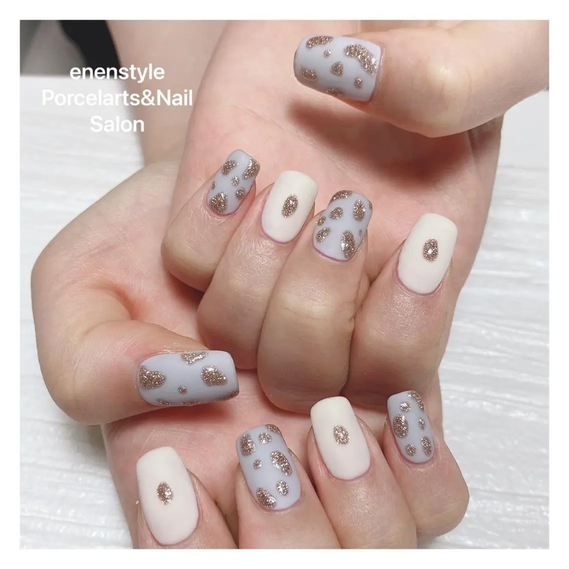 ミディアム ネイル ハンドネイル 🐾enen style 🐾のネイルデザイン