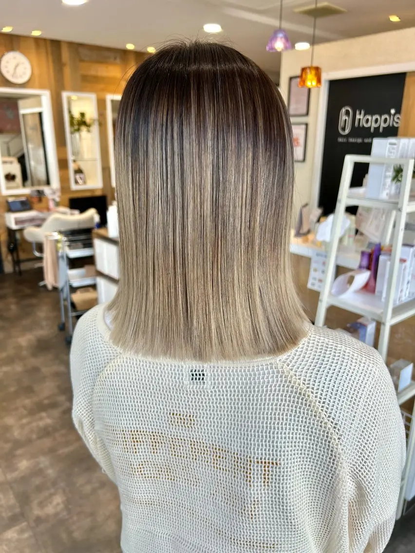 ミディアム カラーモデル募集中 美容室ハピスのヘアスタイル