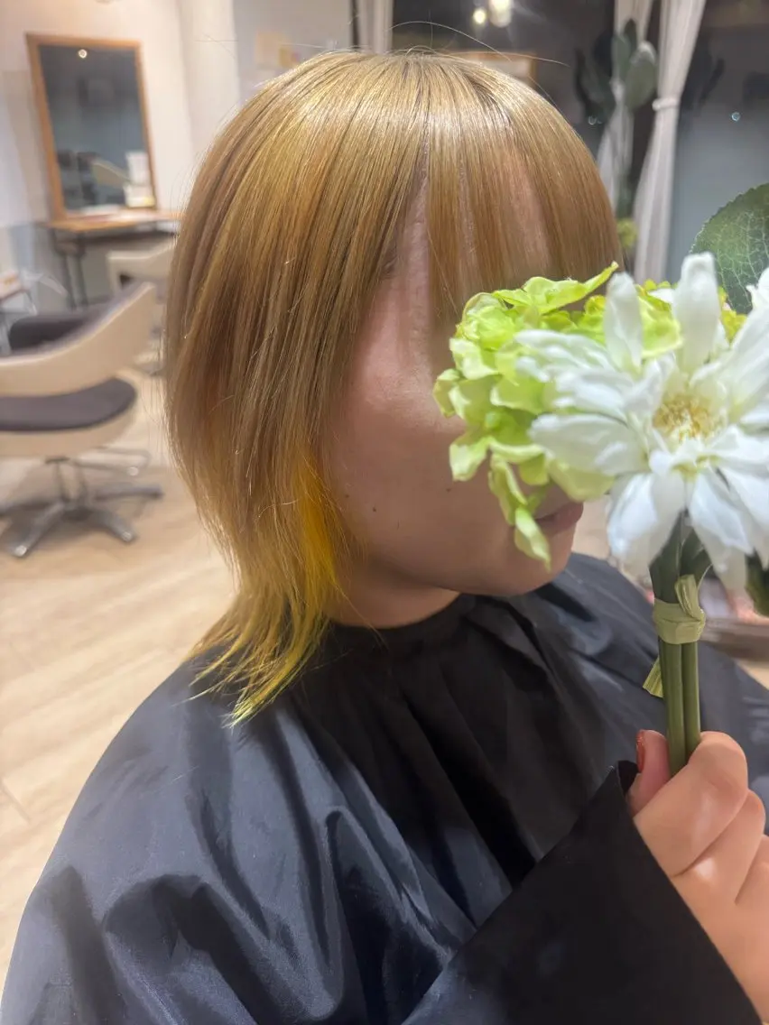 ミディアム カラー ヘアカラー やまぐち まりんのヘアスタイル