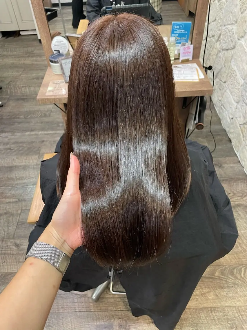 ミディアム カット ヘアカラー トリートメント 髪質改善カラー🫧 横浜/liberteのヘアスタイル