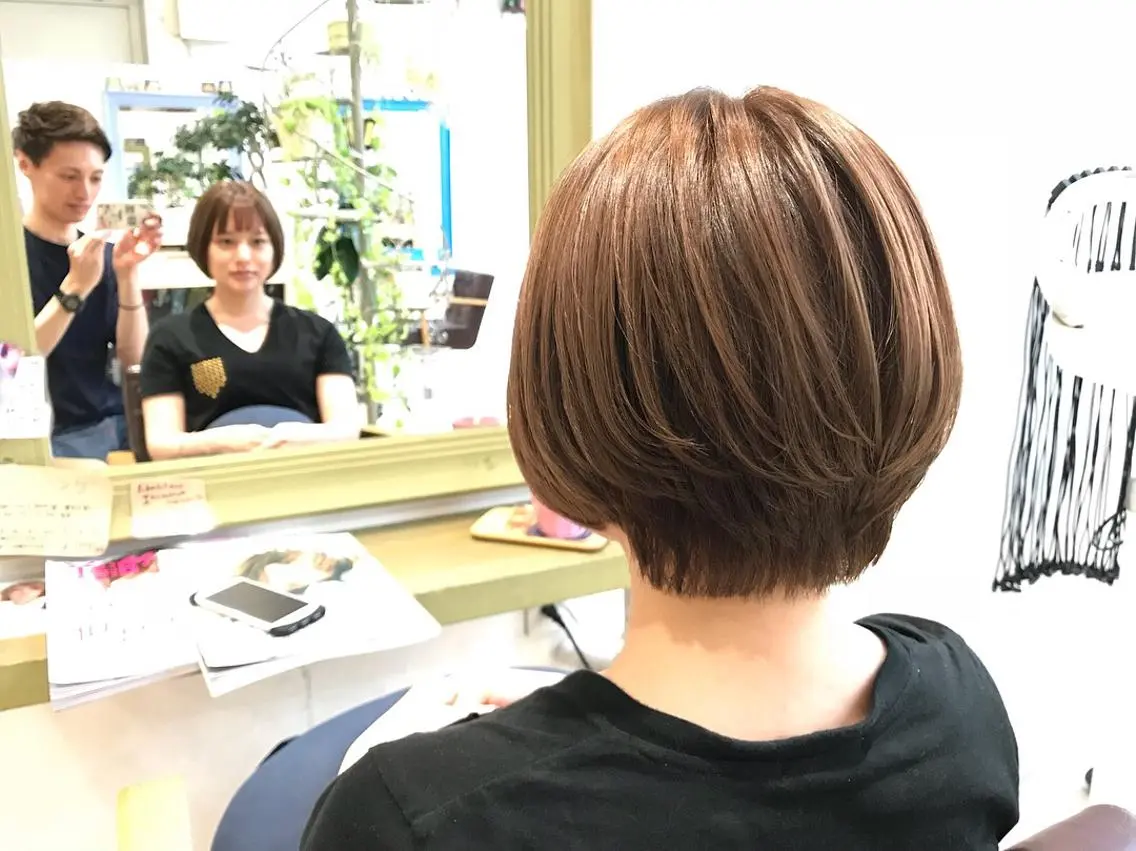 ショート カラー ショートボブ ボブ ショートヘア メンズ指名多数!! 田島史也のヘアスタイル
