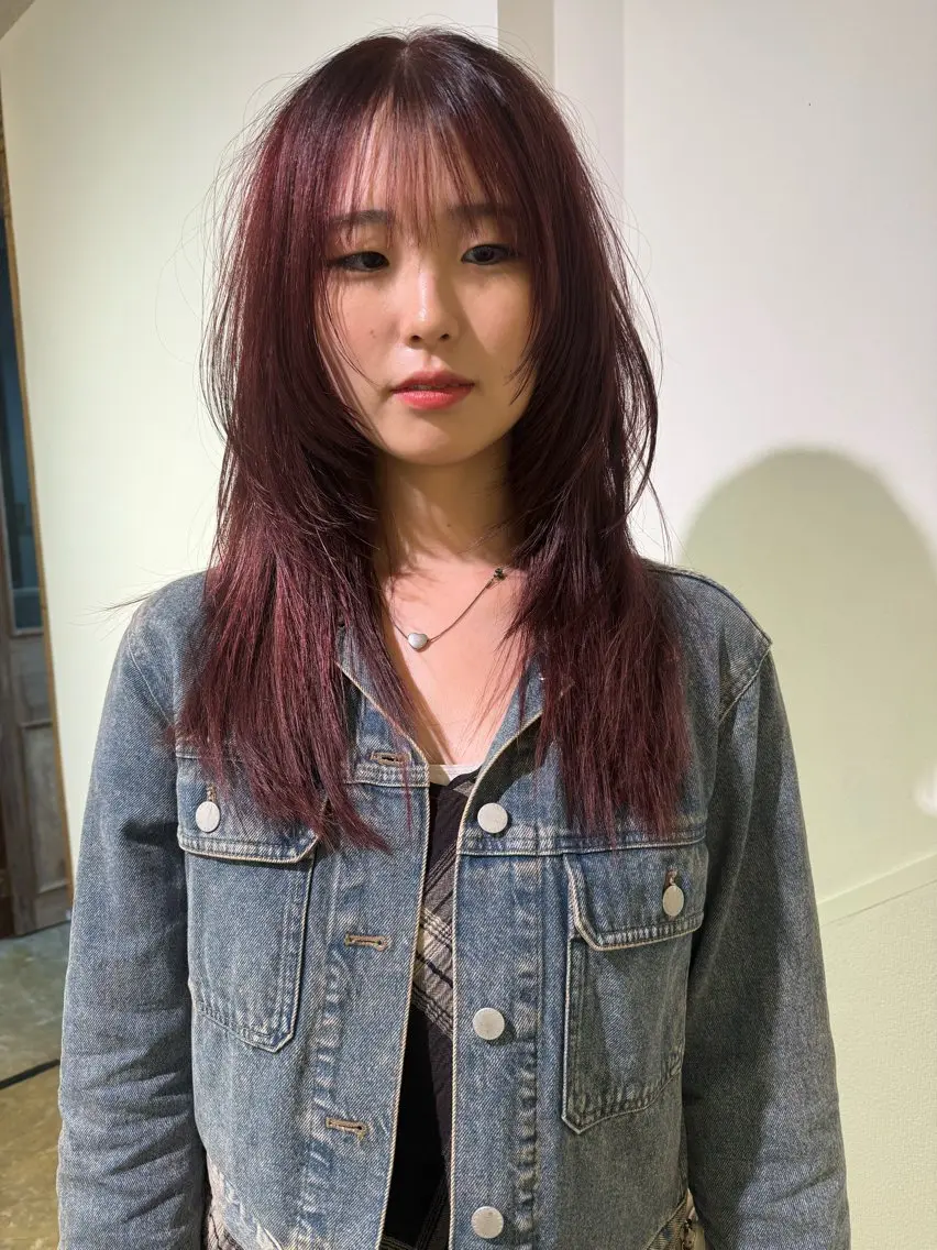 セミロング カラー 小野江 祐李のヘアスタイル