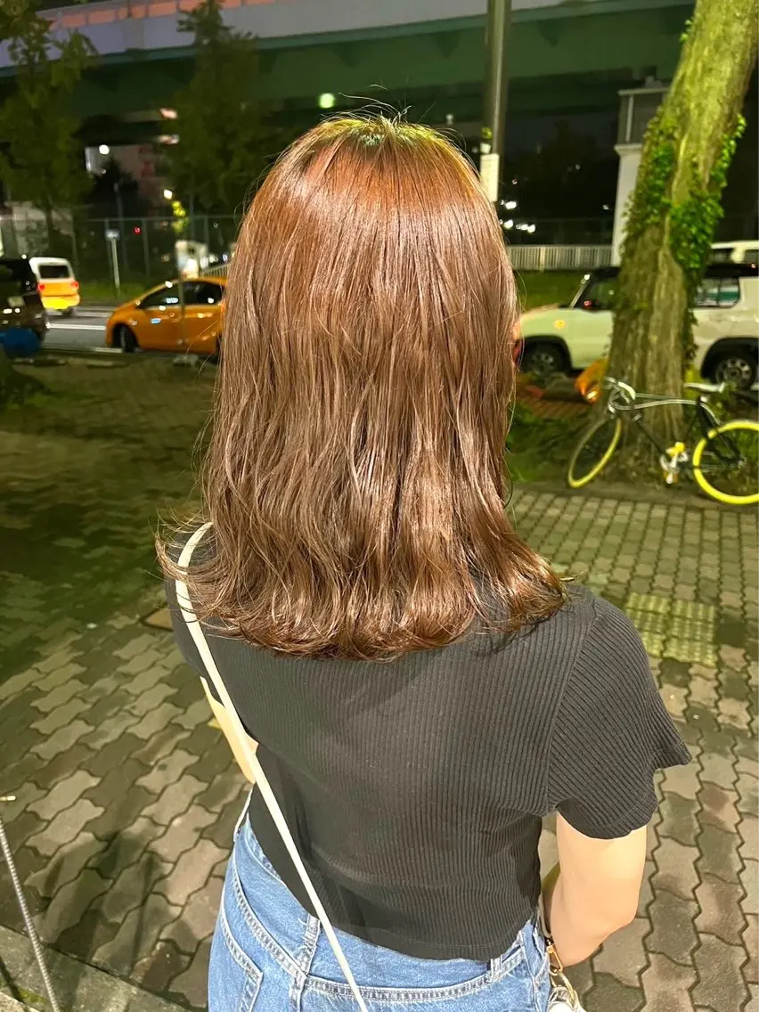 セミロング カラー ヘアカラー トリートメント ボブカットモデル/ ハイトーン/ゆうあのヘアスタイル