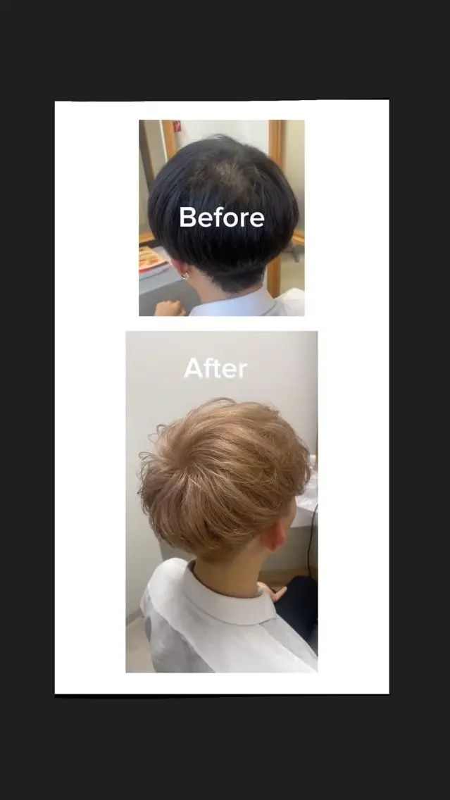 ミディアム カット ヘアカラー BLEACH 🟥 PERM 天神🏆のヘアスタイル