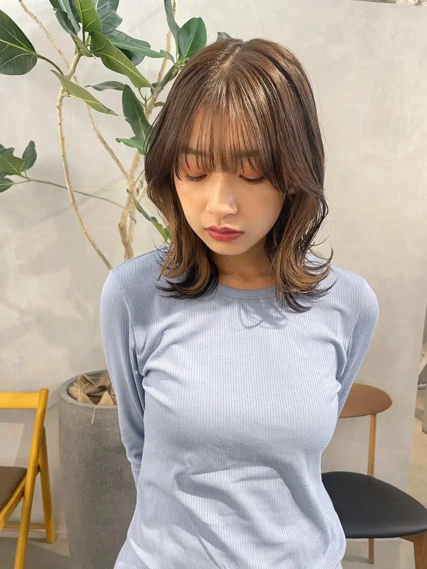 ミディアム カラー Hatsune 🐯レイヤーカットのヘアスタイル